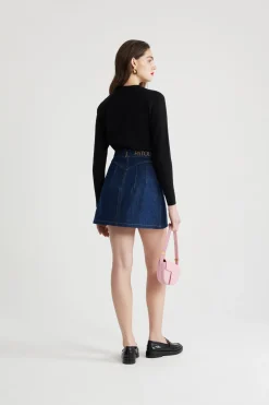 A-line mini skirt in organic denim