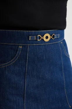 A-line mini skirt in organic denim