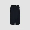 Belted midi skirt in lightweight recycled nylon