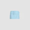 Belted mini skirt in lightweight organic cotton tweed