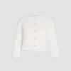 Boxy collarless jacket in quilted sustainable viscose blend
