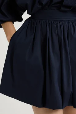 Bubble mini skirt in organic cotton poplin