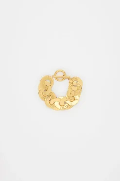 Coin bracelet in gold-plated brass