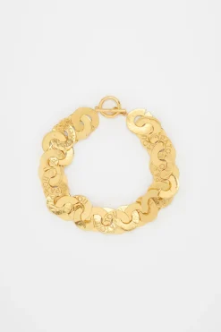 Coin choker in gold-plated brass