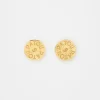 Coin earrings in gold-plated brass