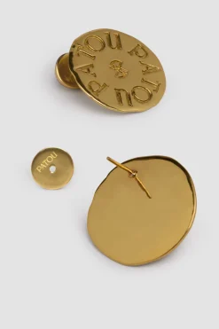 Coin earrings in gold-plated brass