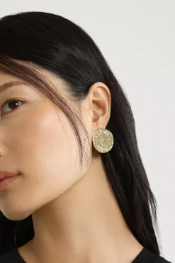 Coin earrings in gold-plated brass