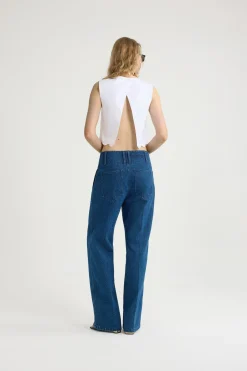 Crop top in organic cotton poplin