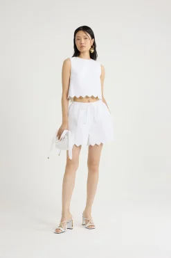 Crop top in quilted sustainable viscose blend