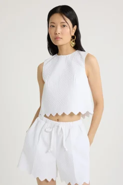 Crop top in quilted sustainable viscose blend