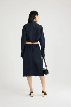 Cropped safari shirt in recycled faille