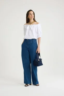 Drawstring t-shirt in organic cotton