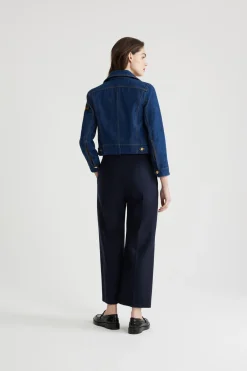 Embroidered logo denim jacket