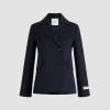 Fitted belted jacket in sustainable technical wool twill