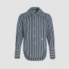 Fitted shirt in printed organic cotton poplin