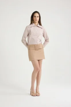 Fitted shirt in printed organic cotton poplin