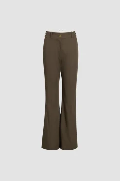 Flared trousers in organic cotton gabardine