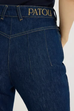 Flared trousers in organic cotton denim