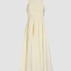 Halterneck maxi dress in recycled faille