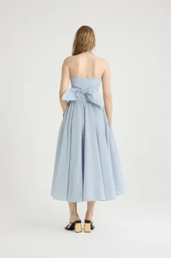 Halterneck maxi dress in recycled faille