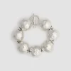 Hammered sphere bracelet in silver-plated brass