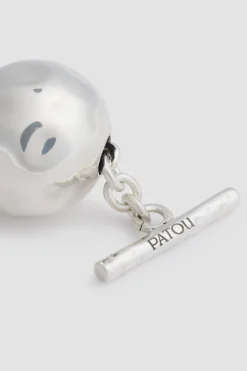 Hammered sphere bracelet in silver-plated brass