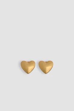 Heart clip-on earrings in gold-plated brass