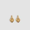 Heart hoop earrings in gold-plated brass