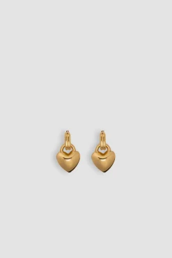 Heart hoop earrings in gold-plated brass