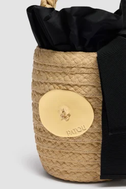 Iconic bucket bag in raffia