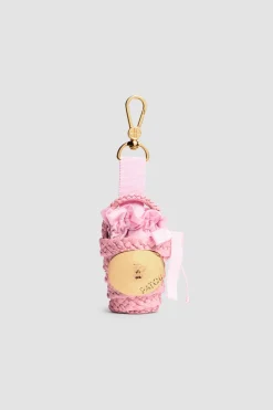 Iconic bucket charm in raffia