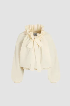 Iconic drawstring top in recycled faille