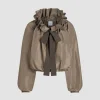 Iconic drawstring top in recycled faille