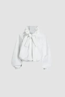Iconic drawstring top in recycled faille