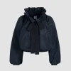 Iconic drawstring top in recycled faille