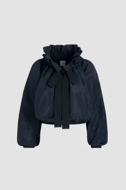 Iconic drawstring top in recycled faille