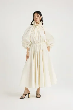 Iconic drawstring top in recycled faille