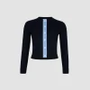 JP monogram embroidered cardigan in cotton