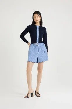 JP monogram embroidered cardigan in cotton