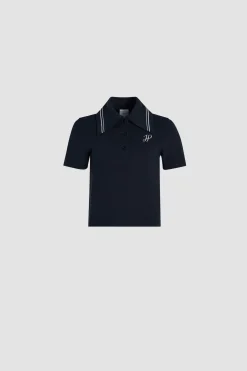 JP monogram embroidery polo shirt in piqué organic cotton