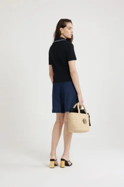 JP monogram embroidery polo shirt in piqué organic cotton