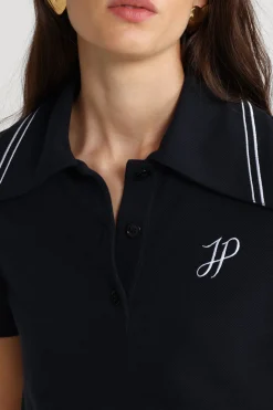 JP monogram embroidery polo shirt in piqué organic cotton