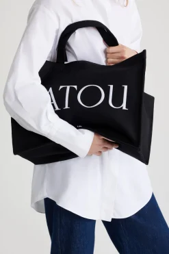 Large Patou tote in cotton canvas