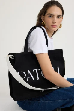 Large Patou tote in cotton canvas