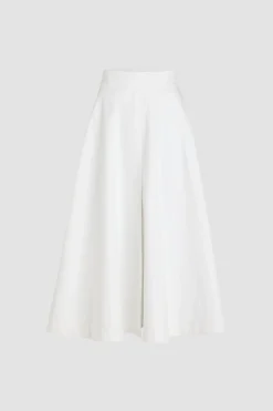 Long A-line skirt in organic cotton gabardine