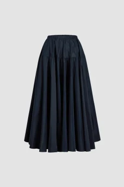 Long volume skirt in recycled faille