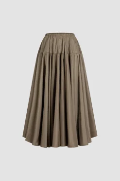 Long volume skirt in recycled faille