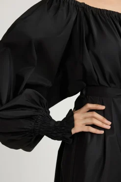 Maxi cocktail dress in recycled faille