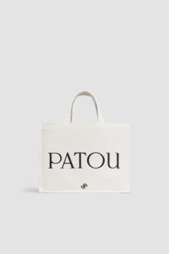 Medium Patou logo tote in cotton canvas