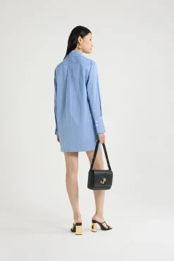 Mini shirt dress in printed organic cotton poplin